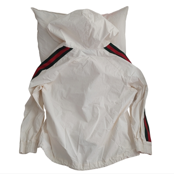 GUCCI Sherry Line Half-Zip Hooded Cotton Logo Patch Jacket - Picture 3 of 16